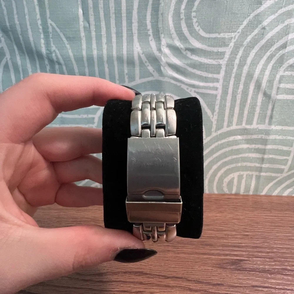 Silver Watch with Blue Dial - Benrus 6.5 Inch Wrist Size